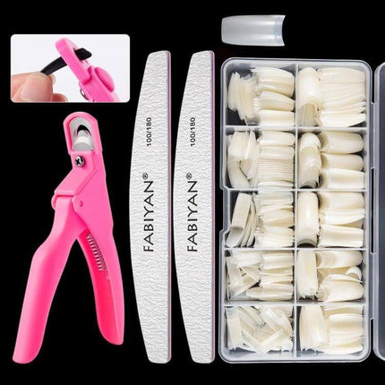 FABIYAN Nail Brush Set For Nail Art And Polishing Natural - ergonomic acrylic pen, 10 brush heads, nail tips organizer and pink nail clipper