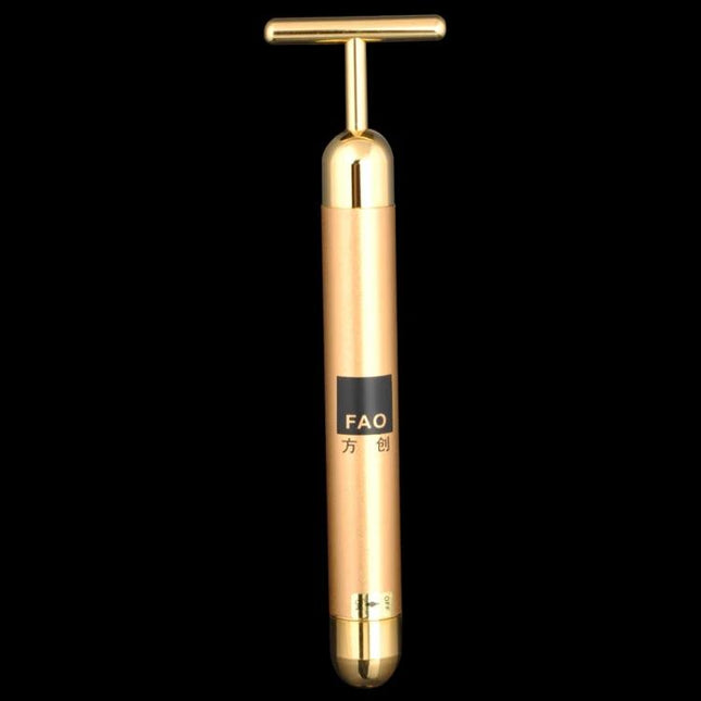 Face Massager Stick Wireless Facial Relaxation Tool gold T-shaped cordless micro-vibration facial massage device for face neck jawline
