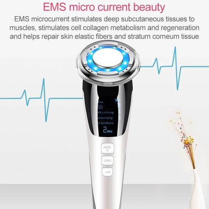 Facial Beauty Instrument Pink For Gentle Hot And Cold Skin Care - EMS microcurrent device for cleansing, warming and cooling to boost serum absorption