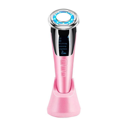 Facial Beauty Instrument Pink For Gentle Hot And Cold Skin Care – pink handheld device for warm and cool pore therapy and serum absorption
