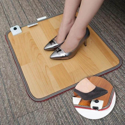 Feet Warmer Heating Mat 50x30cm Keeps Feet Warm At Home Or Office - leather under-desk heating pad, 50×30 cm, quick 1–3 min warmth, waterproof, 50W 220V US plug
