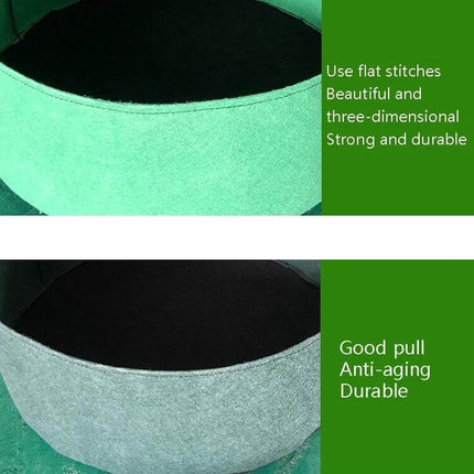 Felt Planting Barrel Indoor Round Plant Bag 50x20cm showing breathable non-woven fabric, flat stitches and durable construction for indoor herb gardens