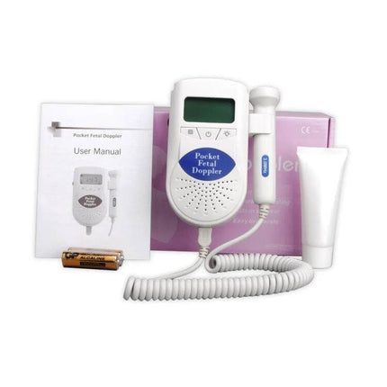 Fetal Heart Monitor For Home Use Pink For Prenatal Checkups - pocket fetal doppler kit with probe, gel, batteries and user manual