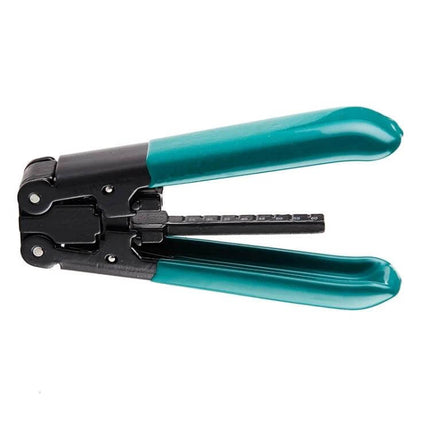 Fiber Optic Stripping Tool For FTTH Cable 2 In 1 Design compact rugged green-handled cable stripper with length stop for consistent jacket stripping