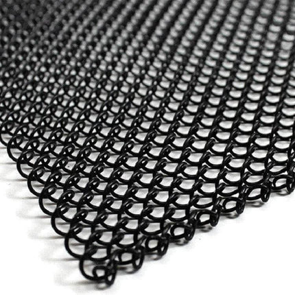 Fireplace Metal Mesh Screen 61x50.8cm Foldable For Safer Fires close-up of black heat-resistant metal mesh panel for spark containment and hearth protection