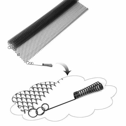 Fireplace Metal Mesh Screen 61x50.8cm Foldable For Safer Fires - black heat‑insulating foldable mesh with spring handle, protects against sparks and embers