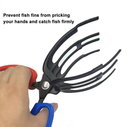 Fish Control Pliers 2 Claw For Safe Hand Use While Fishing - one-handed metal pliers with ABS handles preventing fish fin pricks and securing slippery fish