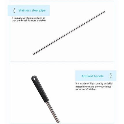 Fish Tank Cleaning Brush 36cm For Glass And Acrylic Tanks stainless steel pole with antiskid handle, sponge and soft scraper for algae removal