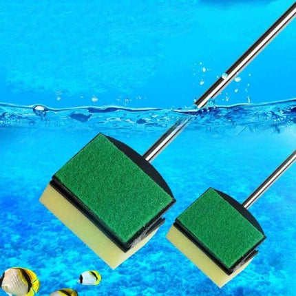 Fish Tank Cleaning Brush 36cm For Glass And Acrylic Tanks - stainless pole with sponge and soft seaweed scraper for algae removal