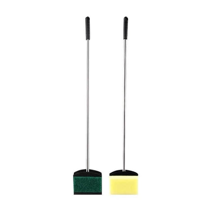 Fish Tank Cleaning Brush 36cm For Glass And Acrylic Tanks - stainless pole with green and yellow sponge heads for algae and seaweed removal