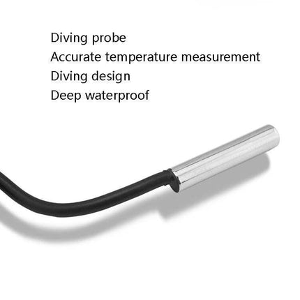 Fish Tank Digital Thermometer With Waterproof Probe, 5m - waterproof diving probe with 5m cable for accurate aquarium temperature monitoring
