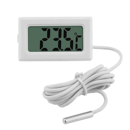 Fish Tank Digital Thermometer With Waterproof Probe, 5m showing digital display reading 23.5°C with external waterproof probe coiled cable
