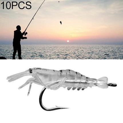 Fishing Soft Artificial Shrimp Bait Lures 4cm realistic clear shrimp soft plastic lure on hook for coastal and freshwater fishing