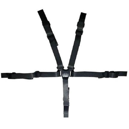 Five Point Child Safety Belt For Stroller Seats Everyday Use - black adjustable 5-point polyester stroller and highchair harness, 2.5cm strap