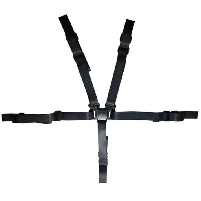 Five Point Child Safety Belt For Stroller Seats Everyday Use - black adjustable 5-point polyester stroller and highchair harness, 2.5cm strap