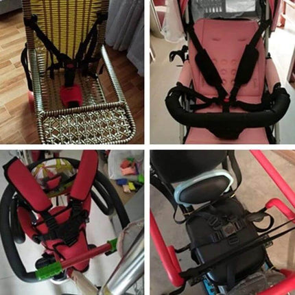 Five Point Child Safety Belt For Stroller Seats Everyday Use - polyester 2.5cmx70cm adjustable strap installed on strollers, tricycles and dining chairs
