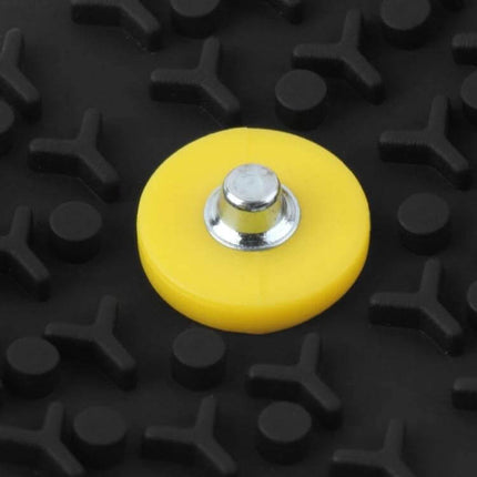 Five-Tooth Ice Claw Overshoes For Snow And Ice Outdoor Use - close-up of yellow five-tooth steel nail traction stud on black overshoe sole