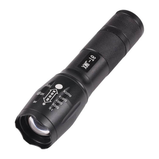 Flashlight For Outdoor Use Zoomable Aluminum Alloy Pocket Light compact black zoomable aluminum alloy pocket flashlight for hiking and emergency kits