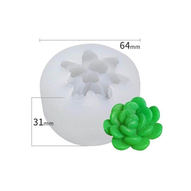 Fleshy 3D Silicone Mold For Soap And Candles Aromatherapy white round succulent mold 64mm x 31mm food-grade non-stick for DIY crafts