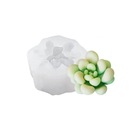 Fleshy 3D Silicone Mold For Soap And Candles Aromatherapy white food-grade silicone mold with succulent-shaped soap topper