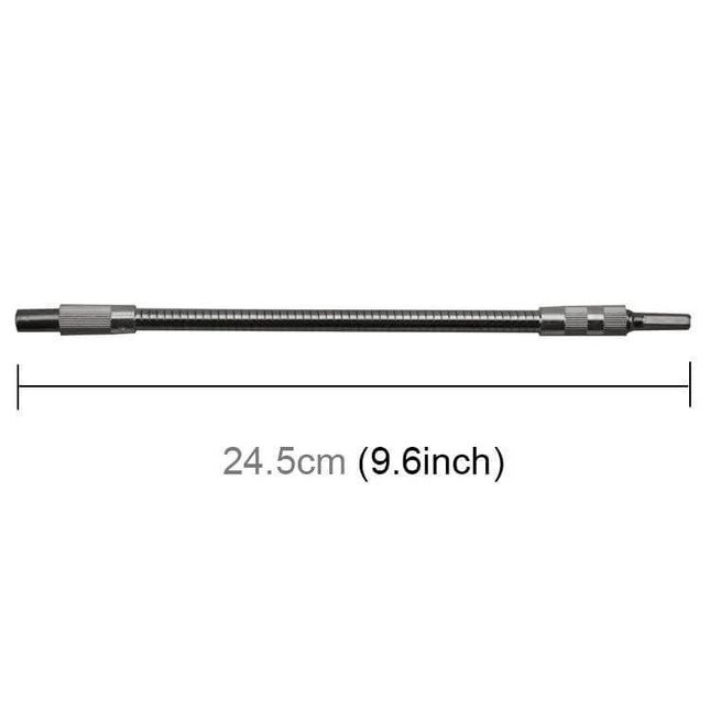 Flexible Shaft Drill Rod 24.5 Centimeters For Rechargeable Drill And Screwdriver — 24.5cm flexible extension for tight spaces, accepts standard drill bits