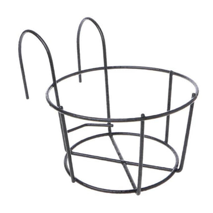 Flower Stand Wall-Mounted For Balcony Plants And Pots black iron round hanging pot holder for balcony railing, corrosion-resistant, sturdy design