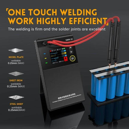 FNIRSI Handheld Battery Spot Welder for Nickel Sheet - compact rechargeable spot welder with adjustable controls welding nickel battery tabs