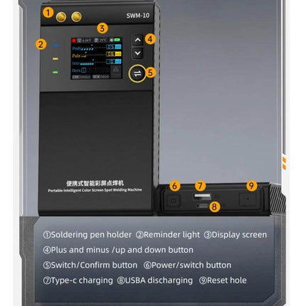 FNIRSI Handheld Battery Spot Welder for Nickel Sheet compact rechargeable spot welder with display and controls for battery tabs
