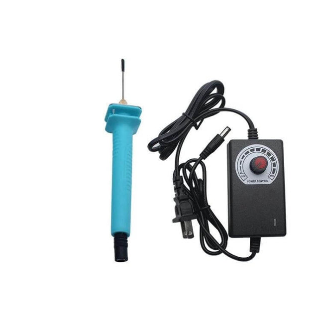 Foam Board Cutting Pen 15cm Easy To Use For Everyday Craft Projects - turquoise handheld cutter with power adapter and temperature control