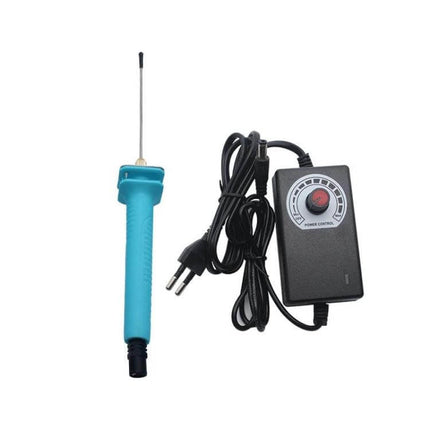 Foam Board Cutting Pen 15cm Easy To Use For Everyday Craft Projects handheld tool with turquoise non-slip handle and power control unit