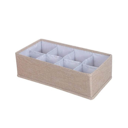Foldable Drawer Clothes Storage Box, 24 Grids Gray - 24-compartment gray fabric organizer for socks, underwear, scarves in drawers or closets