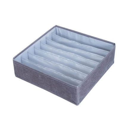 Foldable Drawer Clothes Storage Box, 24 Grids Gray - gray 24-compartment fabric organizer for socks, underwear, belts, scarves