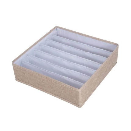 Foldable Drawer Clothes Storage Box, 24 Grids Gray - beige-gray 24-compartment organizer for socks, underwear, scarves in dresser or closet