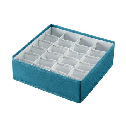 Foldable Drawer Clothes Storage Box, 24 Grids Gray – gray fabric 24-grid organizer for socks, underwear, scarves in drawers or closets