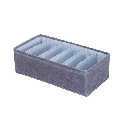 Foldable Drawer Clothes Storage Box, 24 Grids Gray - gray 24-compartment organizer for socks, underwear, belts in dresser or drawer