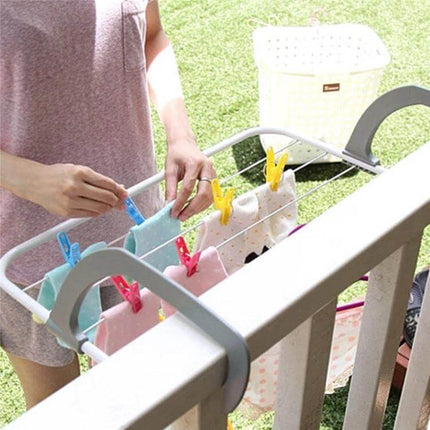 Drying Rack Foldable For Indoor Balcony Everyday Home Use metal mesh hanging on balcony holding socks and baby garments