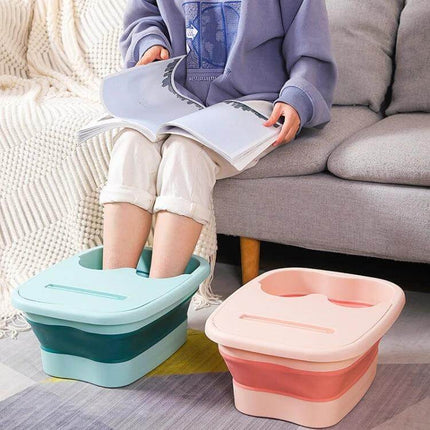 Foldable Foot Bath Bucket 15L For Easy Home Soak And Massage - collapsible foot spa with acupressure dots, 15L capacity, compact 60mm fold for easy storage