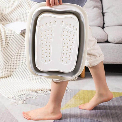 Foldable Foot Bath Bucket 15L For Easy Home Soak And Massage - collapsible 15L foot spa with acupressure sole mat for compact storage and at-home massage