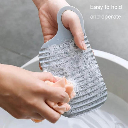 Foldable Soft Silicone Laundry Board White For Home Use - compact foldable washboard with hanging hole for delicates, gentle scrubbing without snagging
