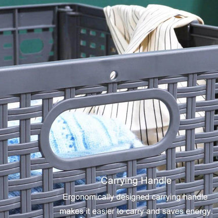 Foldable Wall Mounted Dirty Clothes Basket For Bathroom compact PP woven-look wall-mounted laundry bin with folded shirt inside
