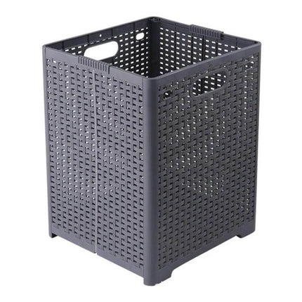 Foldable Wall Mounted Dirty Clothes Basket For Bathroom dark grey woven-look foldable laundry bin mounted or freestanding