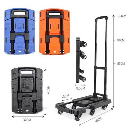 Folding Hand Trolley Turtle Cart For Luggage Compact – foldable cart with extendable 12cm base, telescopic handle, 200kg capacity, wheels and compact storage