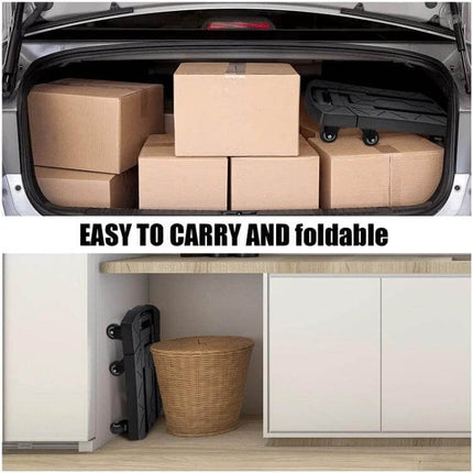 Folding Hand Trolley Turtle Cart For Luggage Compact - foldable luggage cart stored flat in car trunk and under cabinet