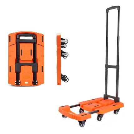 Folding Hand Trolley Turtle Cart For Luggage Compact - orange foldable luggage cart with extendable base plate and telescopic handle supporting heavy loads