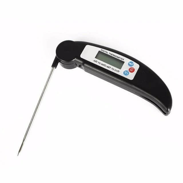 Folding Meat Thermometer For Kitchen Use Everyday Cooking with stainless steel probe and foldable ABS body for grilling and roasting