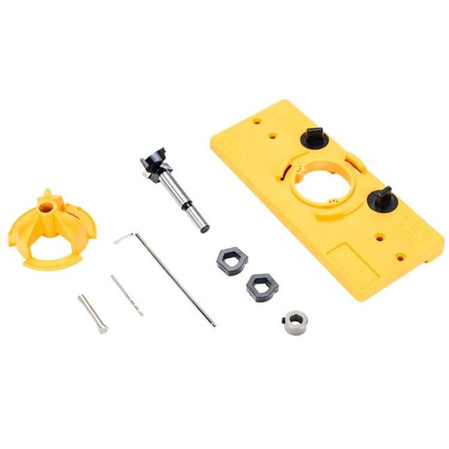 Fonson 35mm Woodworking Hinge Hole Opener Locator for Doors yellow ABS jig kit for accurate door hinge installation
