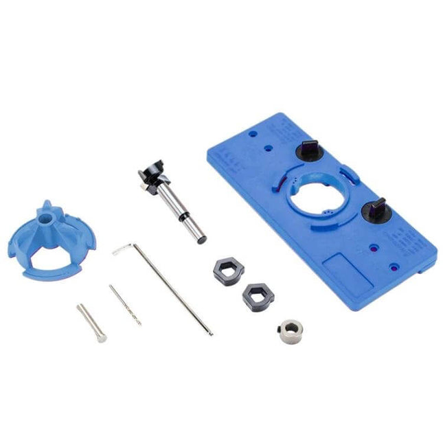 Fonson 35mm Woodworking Hinge Hole Opener Locator for Doors blue ABS jig with drill bit and accessories for precise hinge installation