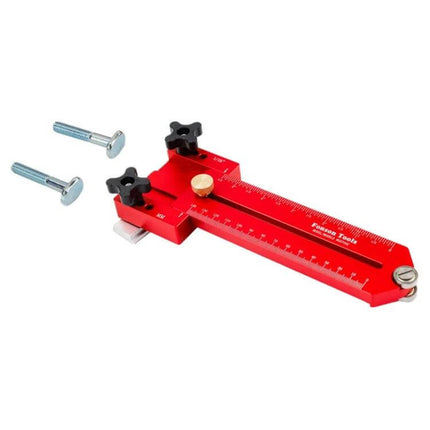 Fonson Woodworking Roller Table Saw Guide Stopper Dual Scale metal positioning stop with laser-printed metric/imperial ruler for precise cuts