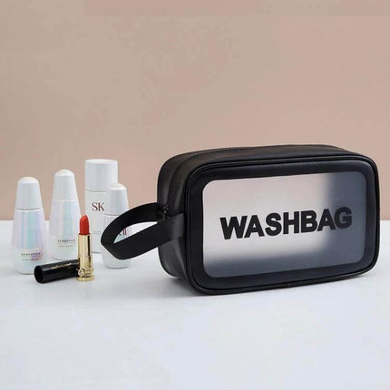 Frosted Translucent Waterproof Storage Bags 2 Pack For Travel clear frosted toiletries pouch with zipper and handle