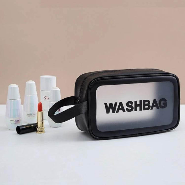 Frosted Translucent Waterproof Storage Bags 2 Pack For Travel clear frosted washbag pouch with zipper and toiletries